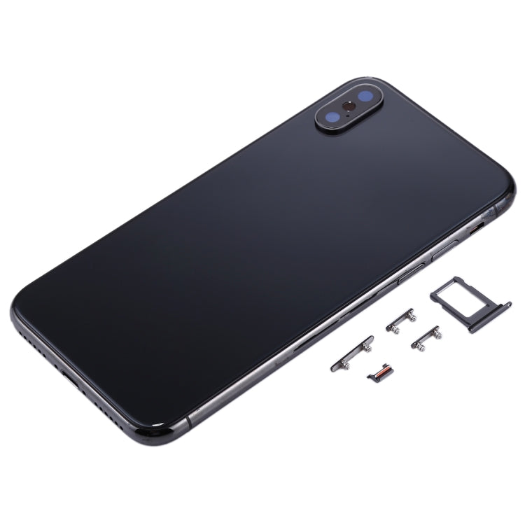 Back Housing Cover with SIM Card Tray & Side keys for iPhone X(Black) - Back Cover by PMC TechLife | Online Shopping South Africa | PMC TechLife