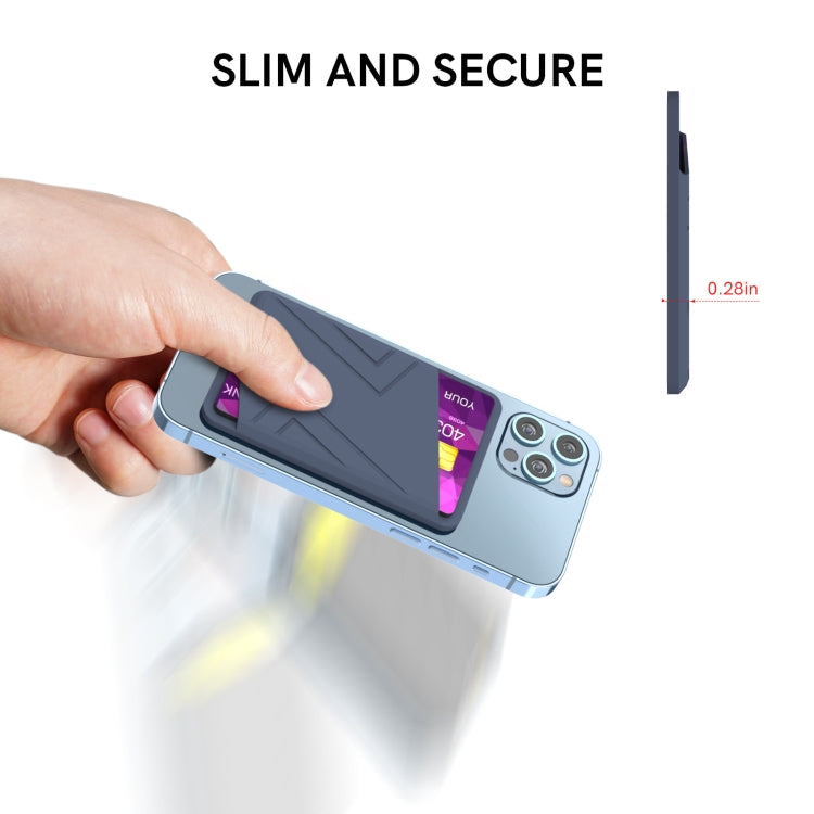For iPhone 13 Series / iPhone 12 Series Silicone Wallet Pouch Card Case Magsafing Card Holder(Blue) - Adhesive Card Holders by PMC TechLife | Online Shopping South Africa | PMC TechLife | Buy Now Pay Later Mobicred