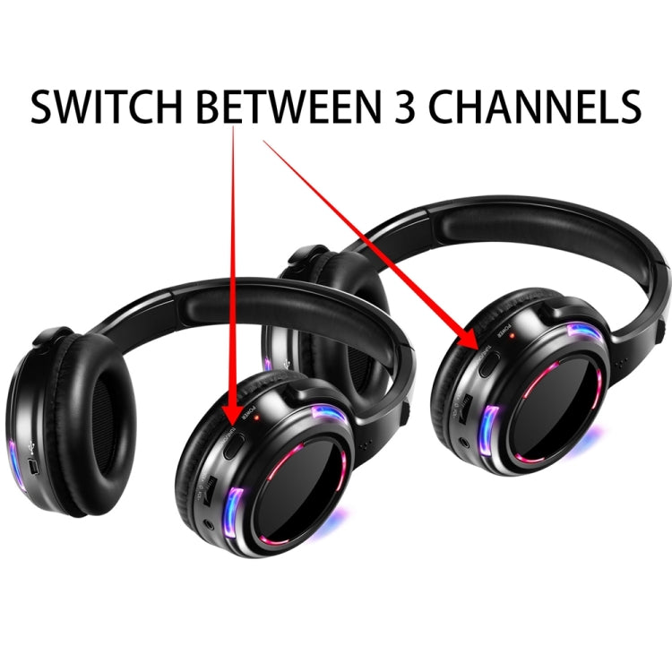 UHF-9 Headset LED Wireless Noise Cancelling Earphone (Black) - Headset & Headphone by PMC TechLife | Online Shopping South Africa | PMC TechLife