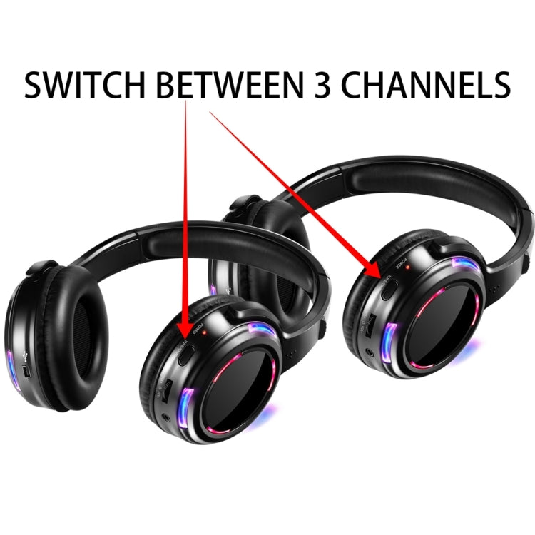 UHF-9 Headset LED Wireless Noise Cancelling Earphone (Black) - Headset & Headphone by PMC Jewellery | Online Shopping South Africa | PMC Jewellery