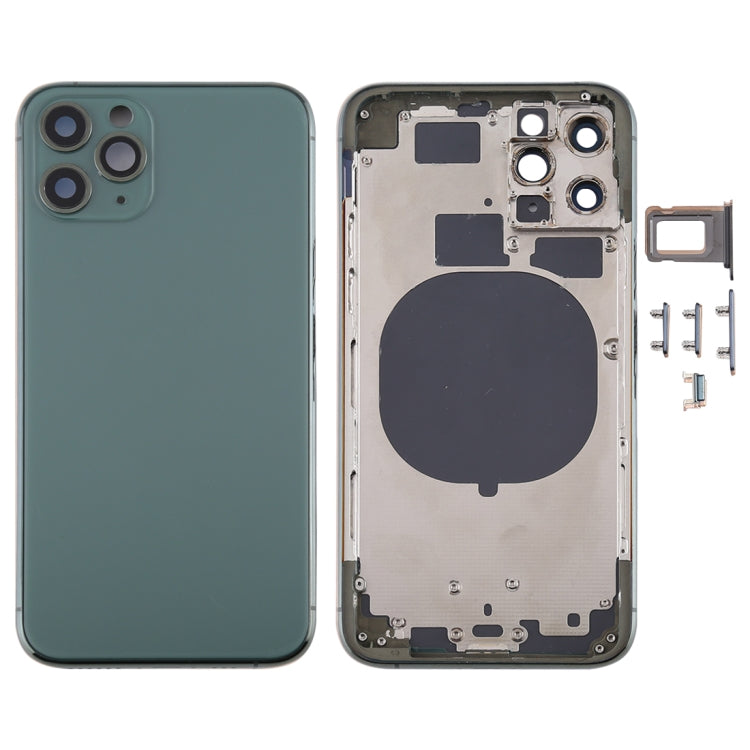 Back Housing Cover with SIM Card Tray & Side  keys & Camera Lens for iPhone 11 Pro Max(Green) - Back Cover by PMC TechLife | Online Shopping South Africa | PMC TechLife