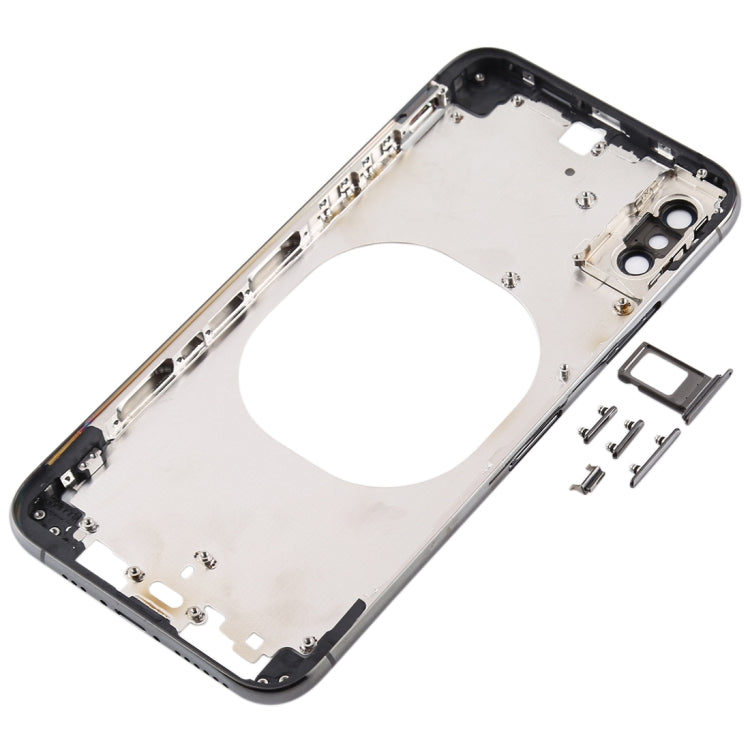 Transparent Back Cover with Camera Lens & SIM Card Tray & Side Keys for iPhone XS Max(Black) - Back Cover by PMC TechLife | Online Shopping South Africa | PMC TechLife