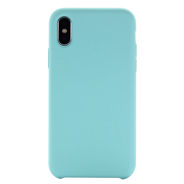 For iPhone XR Four Corners Full Coverage Liquid Silicone Case(Baby Blue) - More iPhone Cases by PMC Jewellery | Online Shopping South Africa | PMC Jewellery