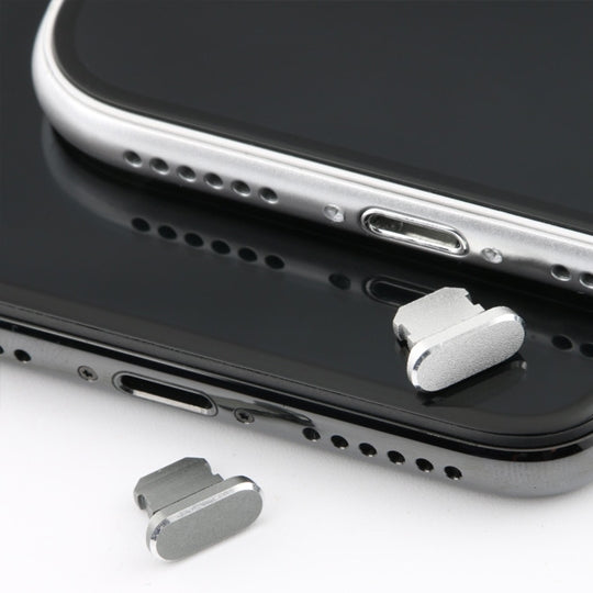 2pcs Universal 8 Pin Charging Port Metal Anti-Dust Plug for iPhone(Black) - Anti-dust & Ear Caps by PMC TechLife | Online Shopping South Africa | PMC TechLife