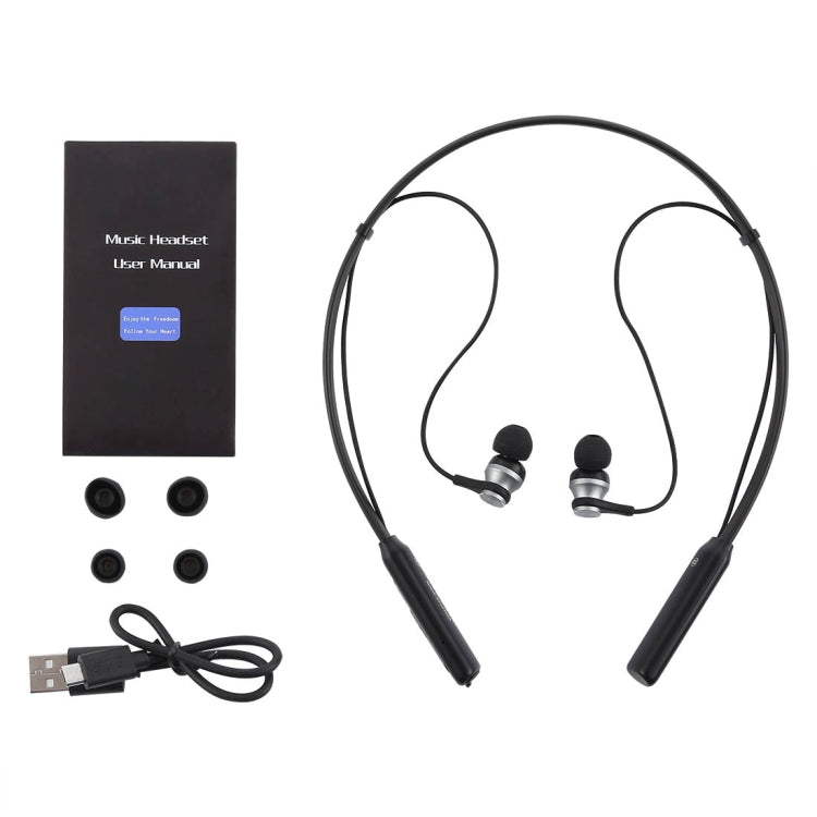 HT1 Magnetic In-Ear Wireless Bluetooth Stereo Headset(Black) - Neck-mounted Earphone by PMC TechLife | Online Shopping South Africa | PMC TechLife