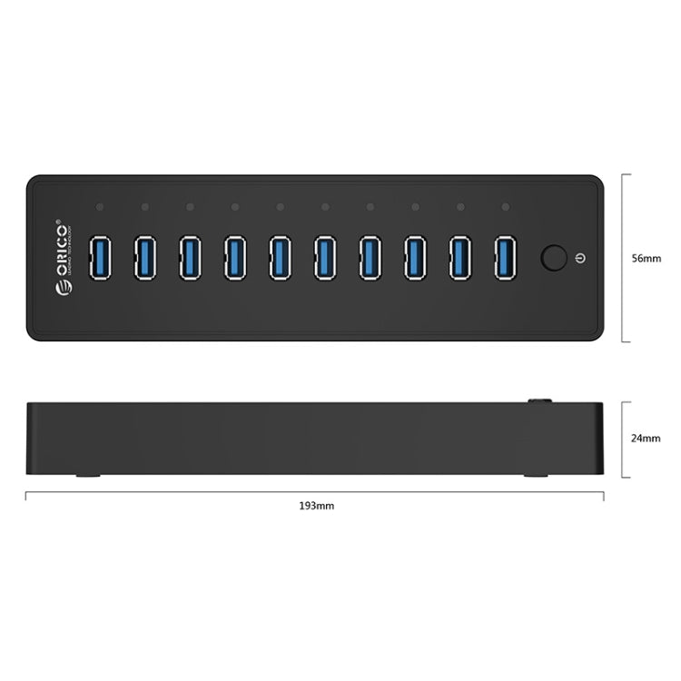 ORICO P10-U3-V1 10 USB 3.0 Ports HUB, Specification: EU Plug - free shipping - PMC TechLife - Order now!