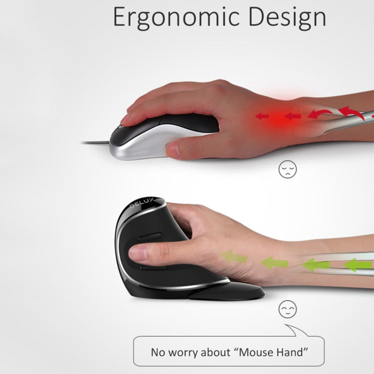 DELUX M618 Plus 2.4G 1600DPI Wireless Portable Vertical Ergonomic Mouse - free shipping - PMC TechLife - Order now!