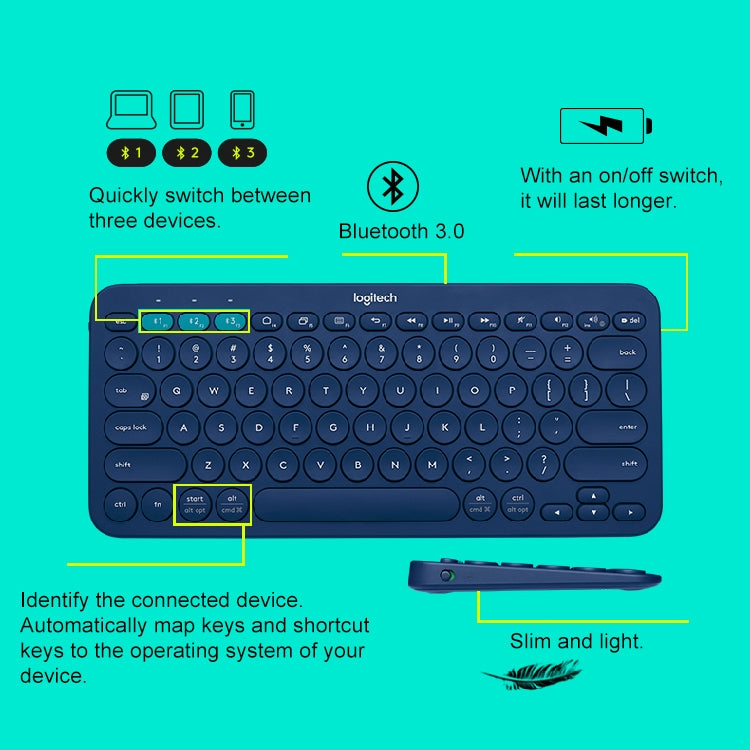 Logitech K380 Portable Multi-Device Wireless Bluetooth Keyboard (Red) - free shipping - PMC TechLife - Order now!