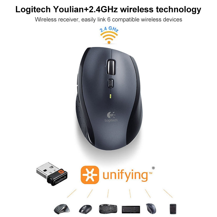 Logitech M705 1000DPI 2.4GHz Wireless Laser Dual Mode Mouse - Wireless Mice by Logitech | Online Shopping South Africa | PMC Jewellery | Buy Now Pay Later Mobicred