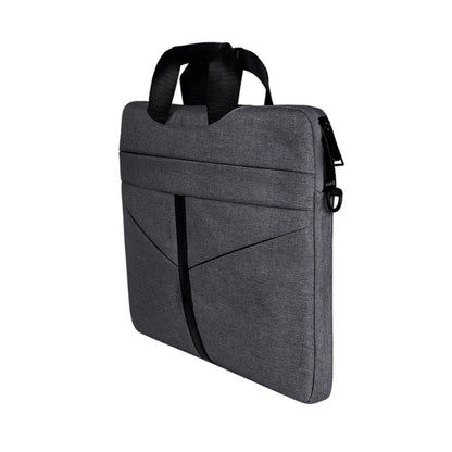 15.6 inch Breathable Wear-resistant Fashion Business Shoulder Handheld Zipper Laptop Bag with Shoulder Strap (Dark Gray) - 14.1 inch by PMC Jewellery | Online Shopping South Africa | PMC Jewellery