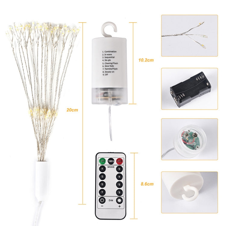 30cm Explosion Ball Fireworks Dimmable Copper Wire LED String Light, 150 LEDs Batteries Box LED Decorative Light with Remote Control(White Light) - free shipping - PMC TechLife - Order now!