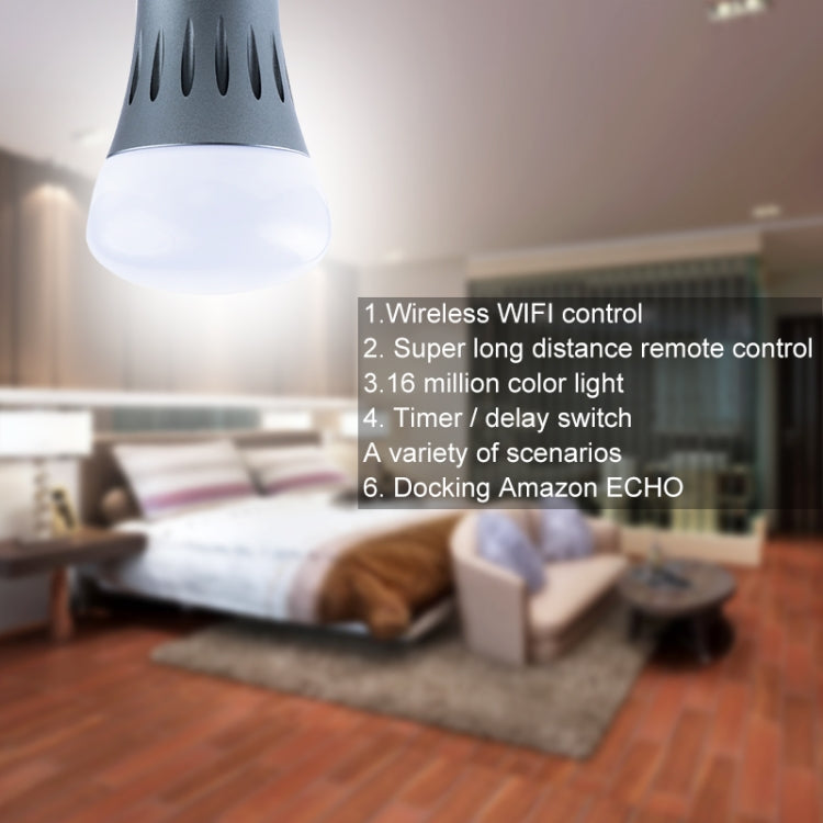 E27 7W White Light+RGB Smart LED Light Bulb, WiFi 2.4GHz Works with Alexa & Google Home, FCC / CE / RoHS Certificated, AC 85-265V - Smart Light Bulbs by PMC Jewellery | Online Shopping South Africa | PMC Jewellery