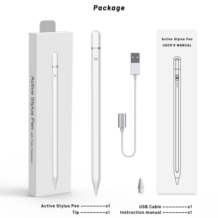 P7-LS Active Capacitive Stylus Pen with Palm Rejection for iPad After 2018 Version(White) - Stylus Pen by PMC TechLife | Online Shopping South Africa | PMC TechLife