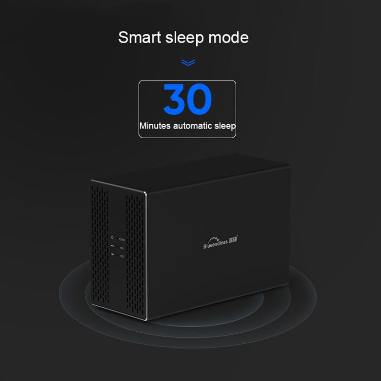 Blueendless USB-B Interface 3.5 inch 2 Bay RAID Combination Array HDD External Enclosure (UK Plug) - HDD Enclosure by Blueendless | Online Shopping South Africa | PMC TechLife