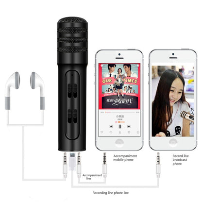 BGN-C7 Condenser Microphone Dual Mobile Phone Karaoke Live Singing Microphone Built-in Sound Card(Black) - Microphone by PMC Jewellery | Online Shopping South Africa | PMC Jewellery