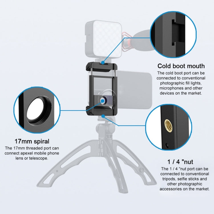 APEXEL F001 Multifunctional Handheld Stabilizer Rig Mount Lens Phone Clip - Combination Lens by APEXEL | Online Shopping South Africa | PMC Jewellery