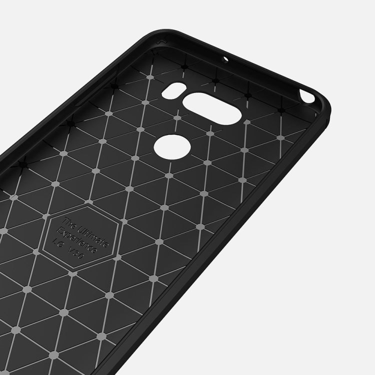 For LG V30 Brushed Texture Carbon Fiber Shockproof TPU Rugged Armor Protective Case (Black) - free shipping - PMC TechLife - Order now!
