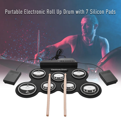 Portable Silicone Hand Roll USB Electronic Drum, Black Icon Version - Percussion Instruments by PMC Jewellery | Online Shopping South Africa | PMC Jewellery