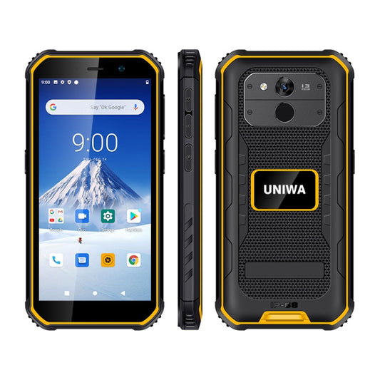 UNIWA F963 Rugged Phone, 3GB+32GB, IP68 Waterproof Dustproof Shockproof, 5.5 inch Android 10.0 MTK6739 Quad Core up to 1.25GHz, Network: 4G, NFC, OTG (Black Yellow) - UNIWA by UNIWA | Online Shopping South Africa | PMC Jewellery