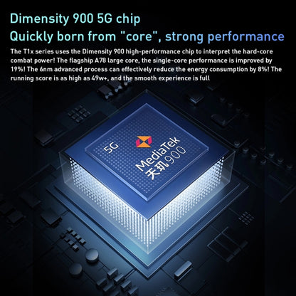 vivo T1x 5G, 64MP Camera, 8GB+128GB, Dual Back Cameras, Face ID & Side Fingerprint Identification, 5000mAh Battery, 6.58 inch Android 11.0 OriginOS 1.0 Dimensity 900 Octa Core up to 2.4GHz, OTG, Network: 5G(Silver) - vivo by VIVO | Online Shopping South Africa | PMC Jewellery
