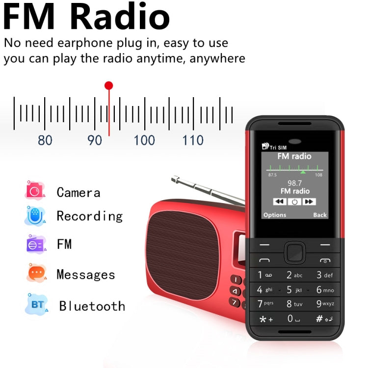 SERVO BM5310 Mini Mobile Phone, Russian Key, 1.33 inch, MTK6261D, 21 Keys, Support Bluetooth, FM, Magic Sound, Auto Call Record, GSM, Triple SIM (Red) - SERVO by SERVO | Online Shopping South Africa | PMC Jewellery