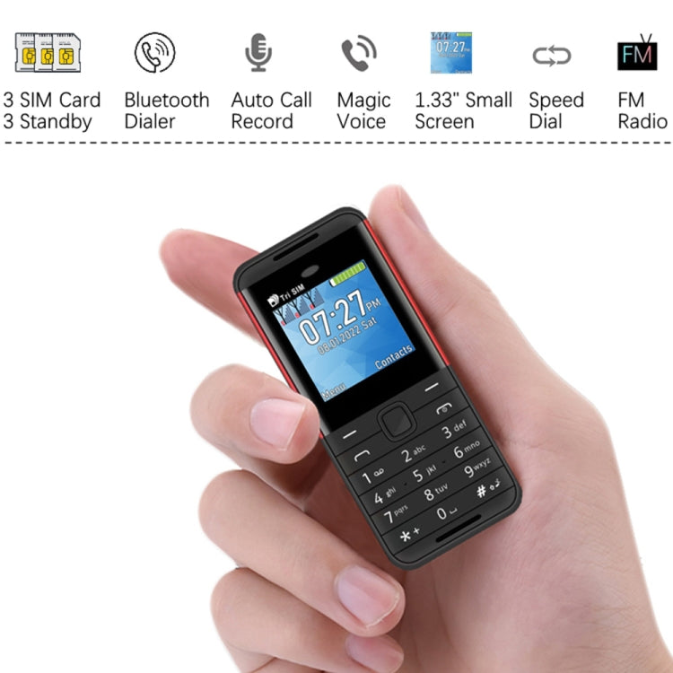 SERVO BM5310 Mini Mobile Phone, English Key, 1.33 inch, MTK6261D, 21 Keys, Support Bluetooth, FM, Magic Sound, Auto Call Record, GSM, Triple SIM (White) - SERVO by SERVO | Online Shopping South Africa | PMC Jewellery | Buy Now Pay Later Mobicred