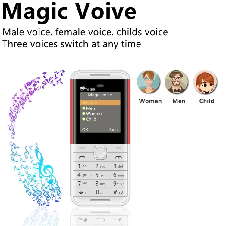 SERVO BM5310 Mini Mobile Phone, English Key, 1.33 inch, MTK6261D, 21 Keys, Support Bluetooth, FM, Magic Sound, Auto Call Record, GSM, Triple SIM (White) - SERVO by SERVO | Online Shopping South Africa | PMC Jewellery | Buy Now Pay Later Mobicred