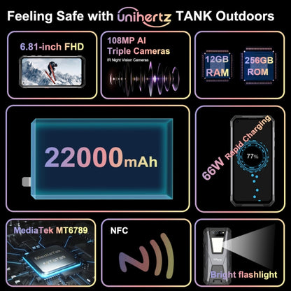 [HK Warehouse] Unihertz Tank Rugged Phone, 108MP Camera, Night Version, 12GB+256GB - Other by Unihertz | Online Shopping South Africa | PMC Jewellery