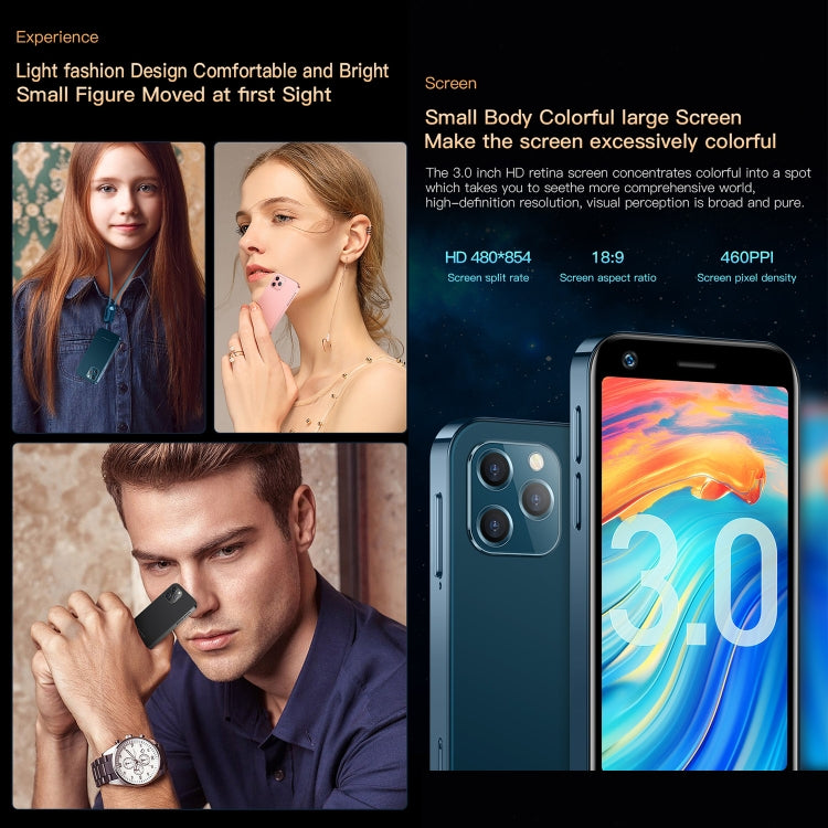 SOYES XS12 Pro, 4GB+32GB, Face Recognition, 3.0 inch Android 10.0 MTK6750 Octa Core, Bluetooth, WiFi, FM, OTG, Network: 4G, Dual SIM, Support Google Play (Blue) - SOYES by SOYES | Online Shopping South Africa | PMC Jewellery