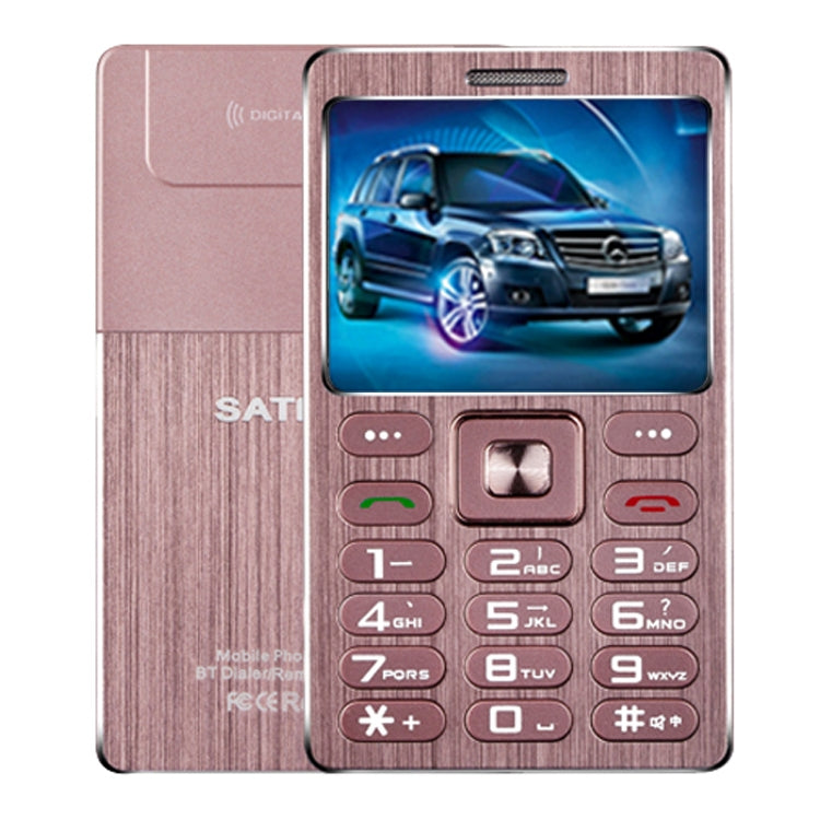 SATREND A10 Card Mobile Phone, 1.77 inch, MTK6261D, 21 Keys, Support Bluetooth, MP3, Anti-lost, Remote Capture, FM, GSM, Dual SIM(Rose Gold) - SATREND by SATREND | Online Shopping South Africa | PMC Jewellery