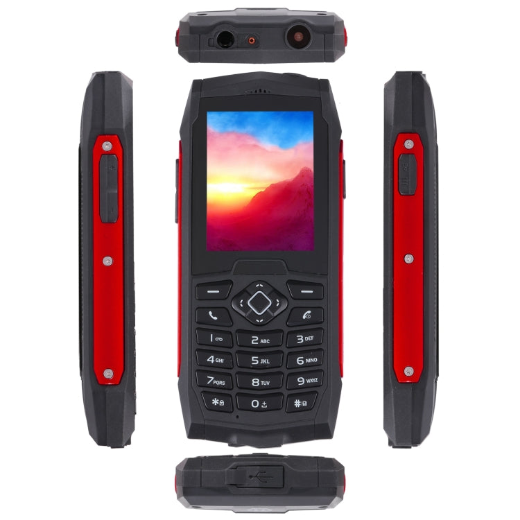 Rugtel R1D Rugged Phone, IP68 Waterproof Dustproof Shockproof, 2.4 inch, MTK6261D, 2000mAh Battery, Loud Box Speaker, FM, Network: 2G, Dual SIM (Red) - Others by Rugtel | Online Shopping South Africa | PMC Jewellery | Buy Now Pay Later Mobicred