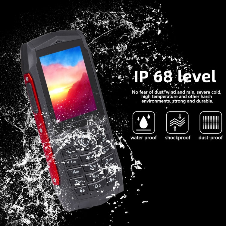 Rugtel R1D Rugged Phone, IP68 Waterproof Dustproof Shockproof, 2.4 inch, MTK6261D, 2000mAh Battery, Loud Box Speaker, FM, Network: 2G, Dual SIM (Red) - Others by Rugtel | Online Shopping South Africa | PMC Jewellery