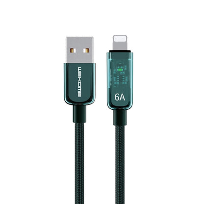 WK WDC-180 6A Pioneer Series USB to 8 Pin Transparent Fast Charge Data Cable, Length: 1m(Green) - Normal Style Cable by WK | Online Shopping South Africa | PMC Jewellery