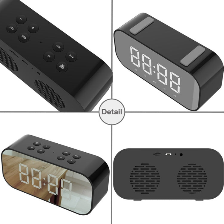 AEC BT501 Bluetooth 5.0 Mini Speaker with LED & Alarm Clock & Clock & Mirror, Support 32G TF Card(Pink) - Mini Speaker by AEC | Online Shopping South Africa | PMC TechLife | Buy Now Pay Later Mobicred