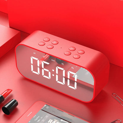 AEC BT501 Bluetooth 5.0 Mini Speaker with LED & Alarm Clock & Clock & Mirror, Support 32G TF Card(Red) - Mini Speaker by AEC | Online Shopping South Africa | PMC Jewellery