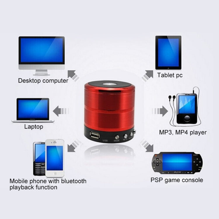 WS-887 Bluetooth Speaker with Lanyard, Support Hands-free Call & FM & U Disk & TF Card & AUX(Silver Grey) - Mini Speaker by PMC TechLife | Online Shopping South Africa | PMC TechLife