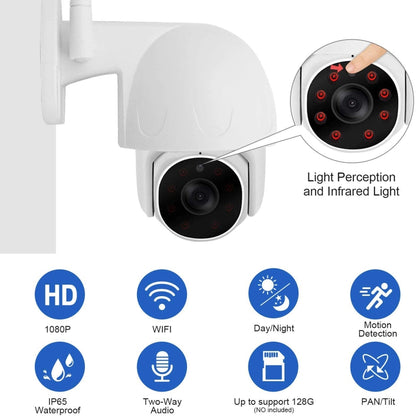 Tuya QX45 1080P Full HD IP65 Waterproof 2.4G Wireless IP Camera, Support Amazon Alexa & Google Home & Motion Detection & Two-way Audio & Night Vision & TF Card, US Plug - Dome Camera by PMC Jewellery | Online Shopping South Africa | PMC Jewellery