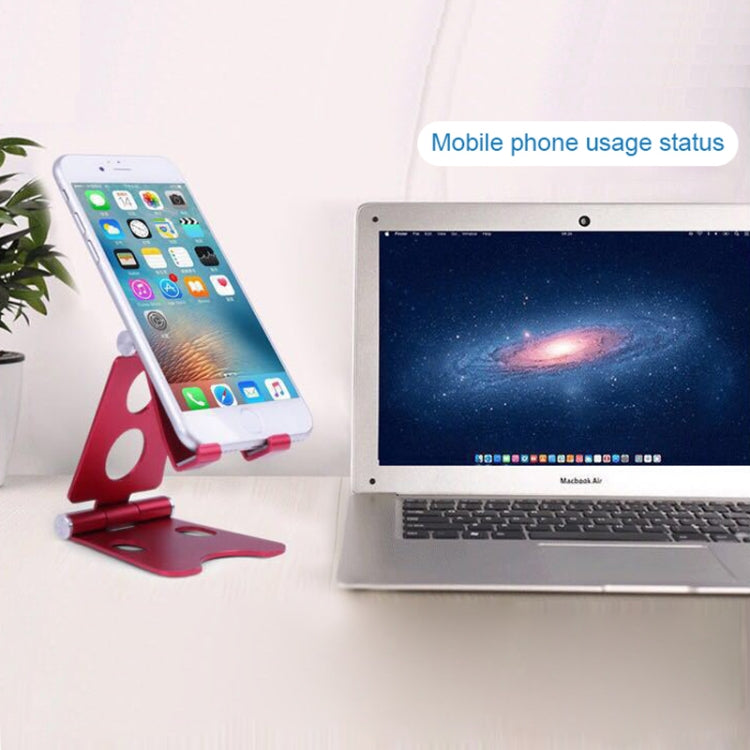 ROOSTAND R2 Aluminum Alloy Mobile Desktop Tablet Bracket Double Folding Lazy Artifact, Size: 6.4x7x9cm(Black) - Desktop Holder by PMC TechLife | Online Shopping South Africa | PMC TechLife