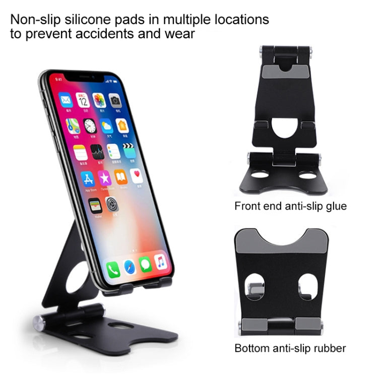 ROOSTAND R2 Aluminum Alloy Mobile Desktop Tablet Bracket Double Folding Lazy Artifact, Size: 6.4x7x9cm(Rose Red) - Desktop Holder by PMC TechLife | Online Shopping South Africa | PMC TechLife