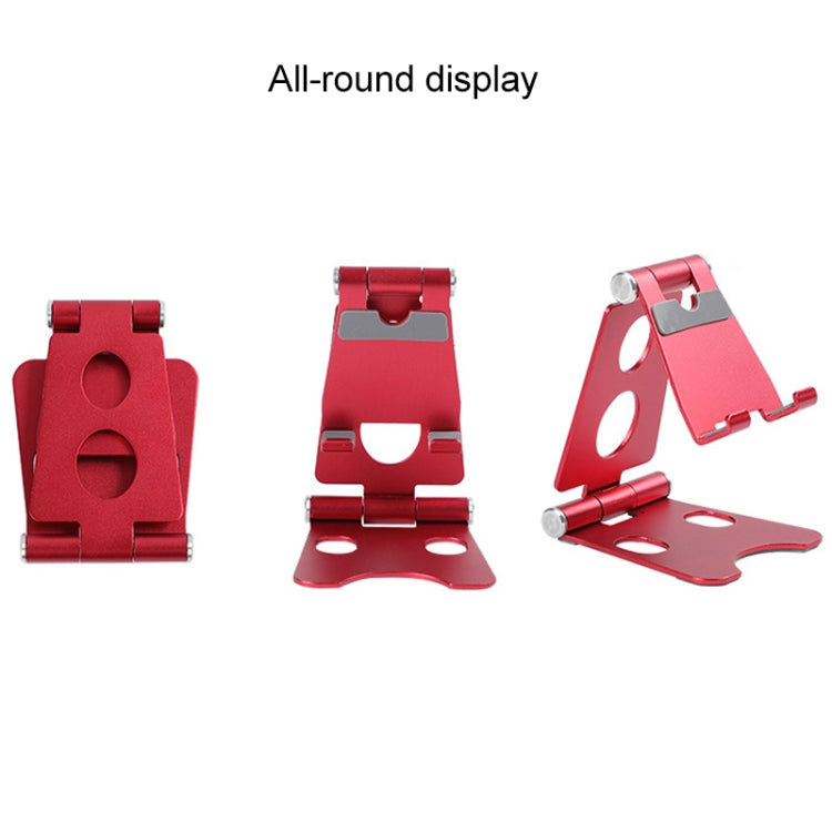 ROOSTAND R2 Aluminum Alloy Mobile Desktop Tablet Bracket Double Folding Lazy Artifact, Size: 6.4x7x9cm(Rose Red) - Desktop Holder by PMC TechLife | Online Shopping South Africa | PMC TechLife