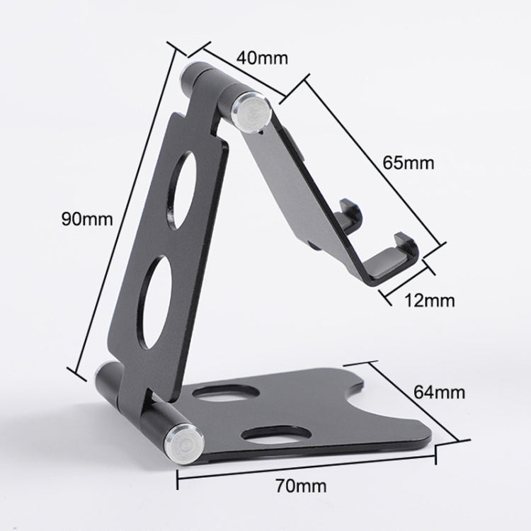 ROOSTAND R2 Aluminum Alloy Mobile Desktop Tablet Bracket Double Folding Lazy Artifact, Size: 6.4x7x9cm(Silver) - Desktop Holder by PMC TechLife | Online Shopping South Africa | PMC TechLife