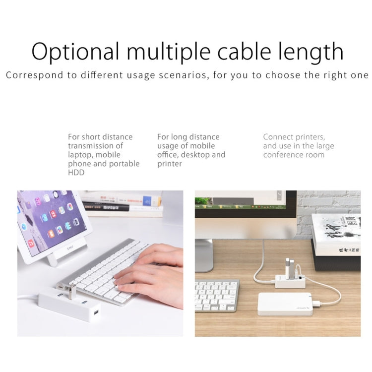 ORICO W5P-U2-100 USB 2.0 Desktop HUB with 100cm Micro USB Cable Power Supply(Black) - free shipping - PMC TechLife - Order now!