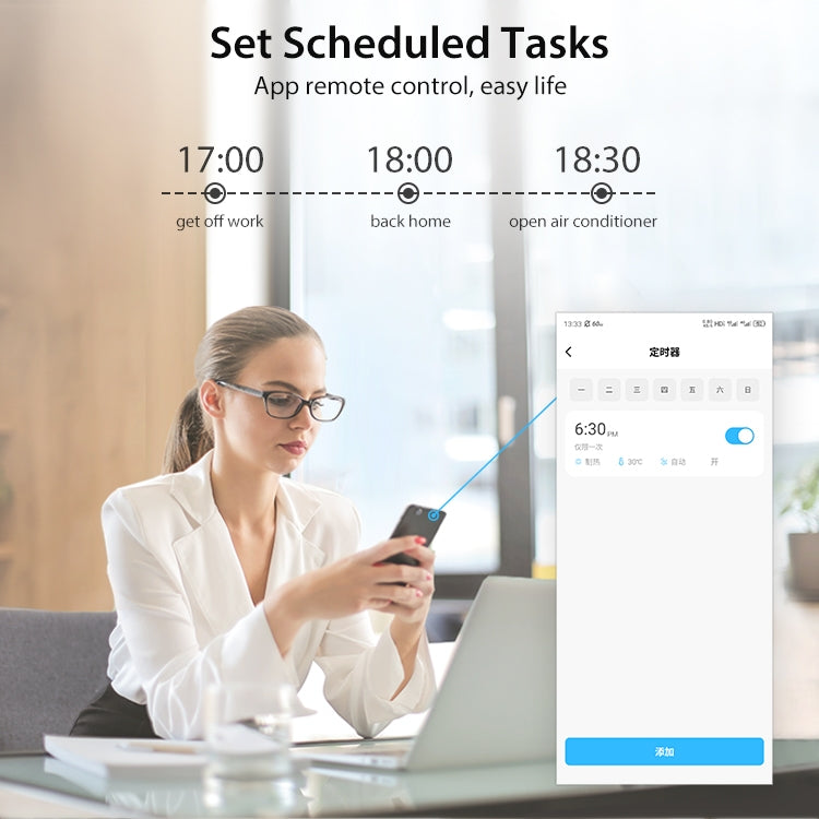 NEO NAS-RT01W WiFi Smart Color Screen Infrared Air Conditioner Controller Thermostat(White) - free shipping - PMC TechLife - Order now!