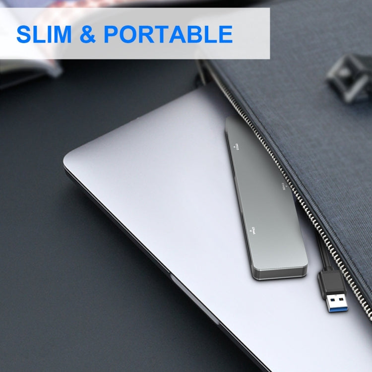 Rocketek CR308 USB3.0 Multi-function Card Reader CF / CFast / SD / MS / TF Card 5 in 1 (Silver Grey) -  by ROCKETEK | Online Shopping South Africa | PMC TechLife | Buy Now Pay Later Mobicred