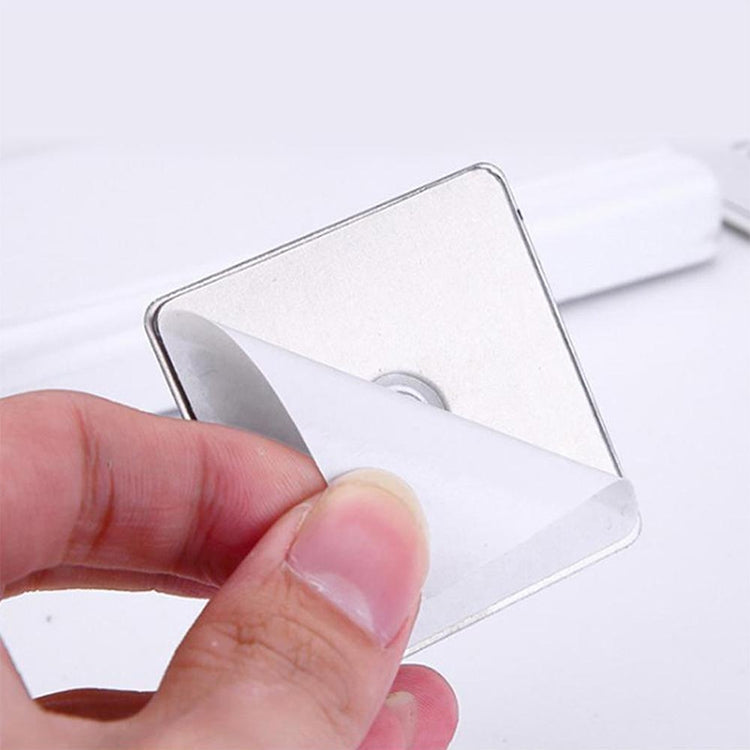 Square Stainless Steel Patch + Solid Wood Wall-mounted Headset Holder - Anti-lost & Holder by PMC TechLife | Online Shopping South Africa | PMC TechLife