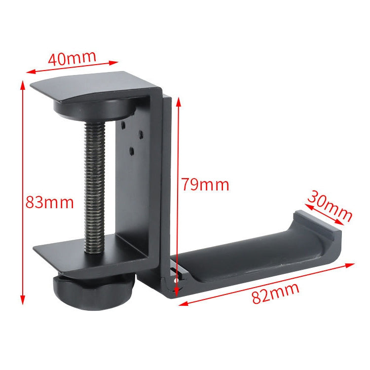 Desktop Lock Clip Type Metal Foldable Headset Stand Display Hanger(Black) - Anti-lost & Holder by PMC TechLife | Online Shopping South Africa | PMC TechLife