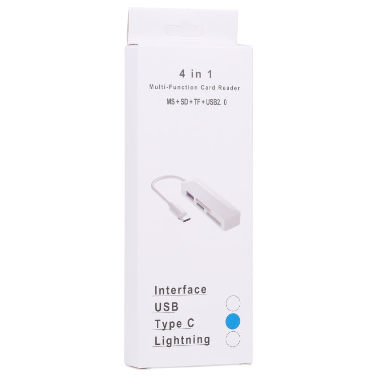 4 in 1 MS + SD + TF + USB2.0 Multi-function Card Reader for Type-C Devices - U Disk & Card Reader by PMC TechLife | Online Shopping South Africa | PMC TechLife