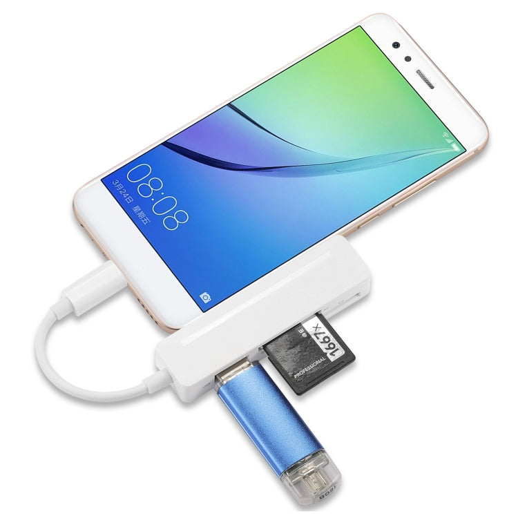 4 in 1 MS + SD + TF + USB2.0 Multi-function Card Reader for Type-C Devices - U Disk & Card Reader by PMC TechLife | Online Shopping South Africa | PMC TechLife