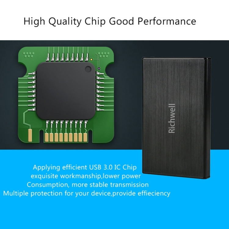Richwell SATA R23-SATA-250GB 250GB 2.5 inch USB3.0 Interface Mobile Hard Disk Drive(Black) - free shipping - PMC TechLife - Order now!