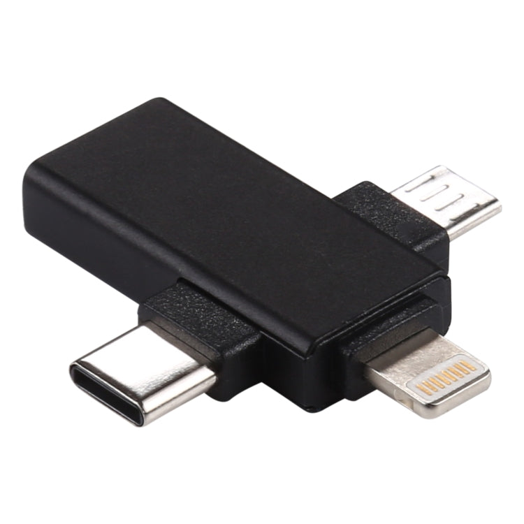 3 in 1 USB 3.0 to 8 Pin + Micro USB + USB-C / Type-C Interface Multifunctional OTG Adapter - OTG Adapter by PMC TechLife | Online Shopping South Africa | PMC TechLife
